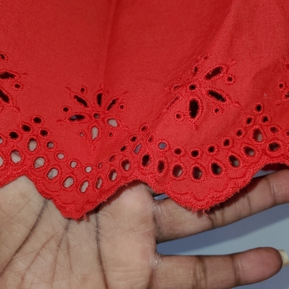 MADEWELL RED Eyelet peplum top - Picture 5 of 6